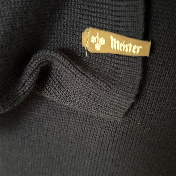 Meister Nordic Wool Blend 1/4 Zip Navy Blue Cortina Ski Sweater Size S - Picture 7 of 9